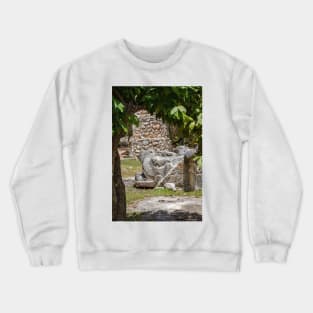 Feathered serpent head carving Crewneck Sweatshirt